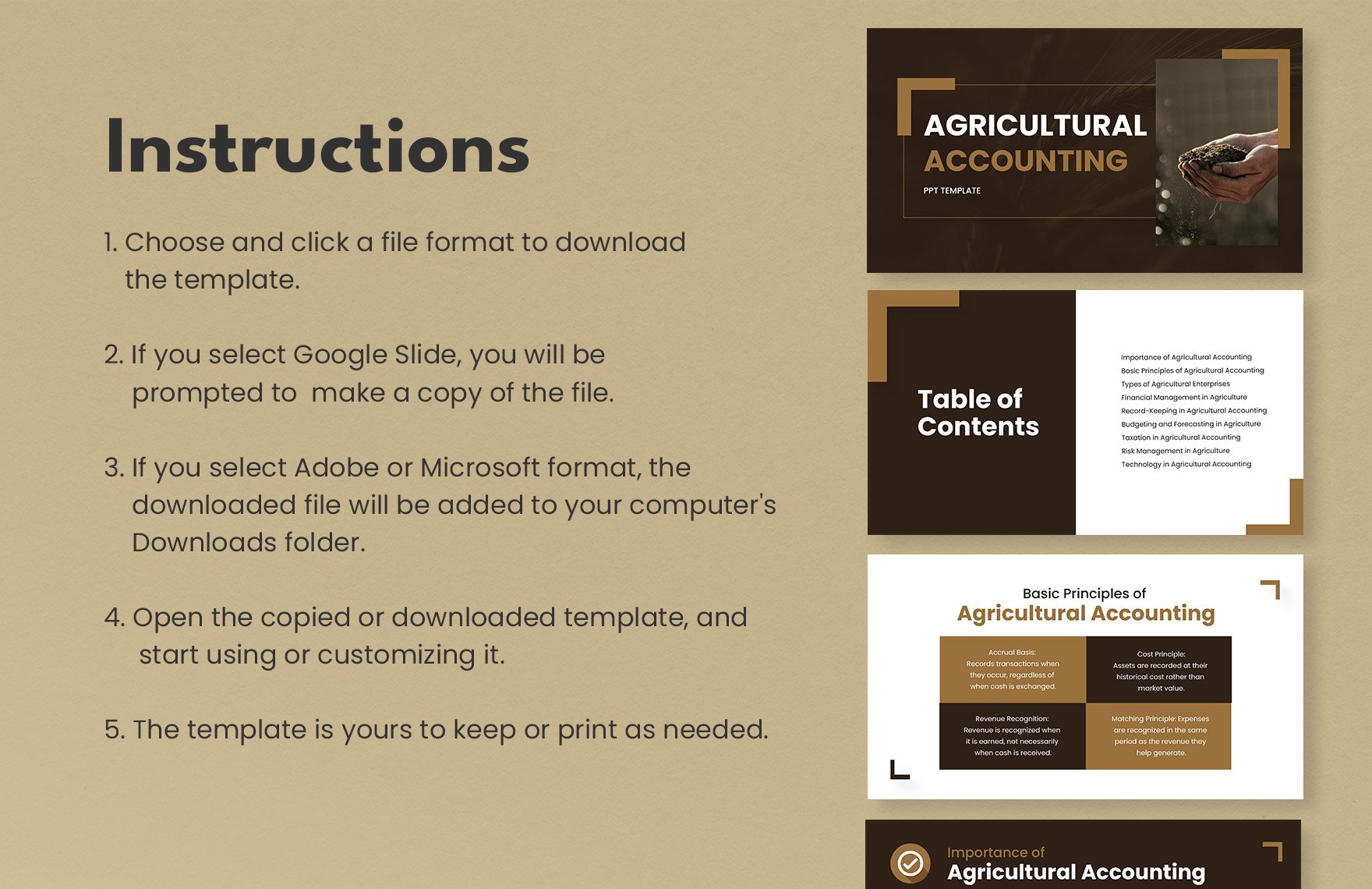 Agricultural Accounting PPT Template