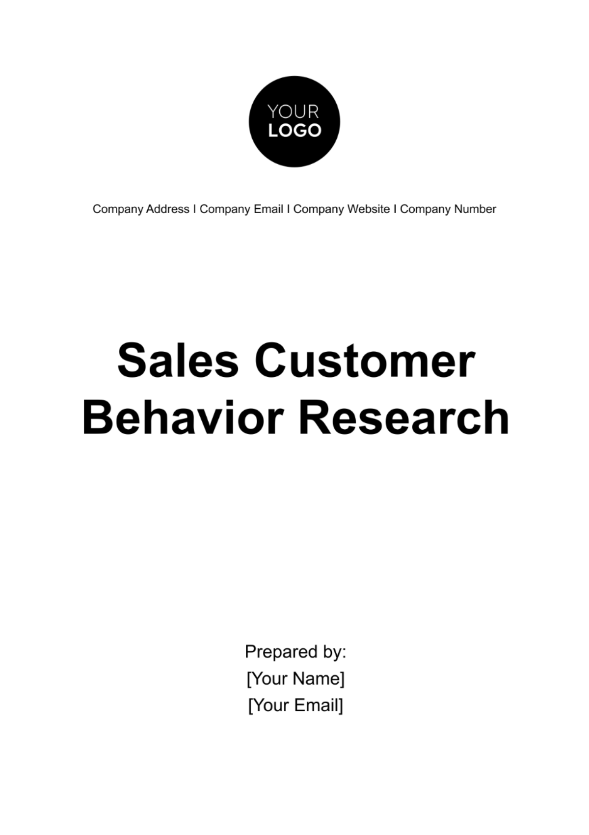 Free Sales Customer Behavior Research Template