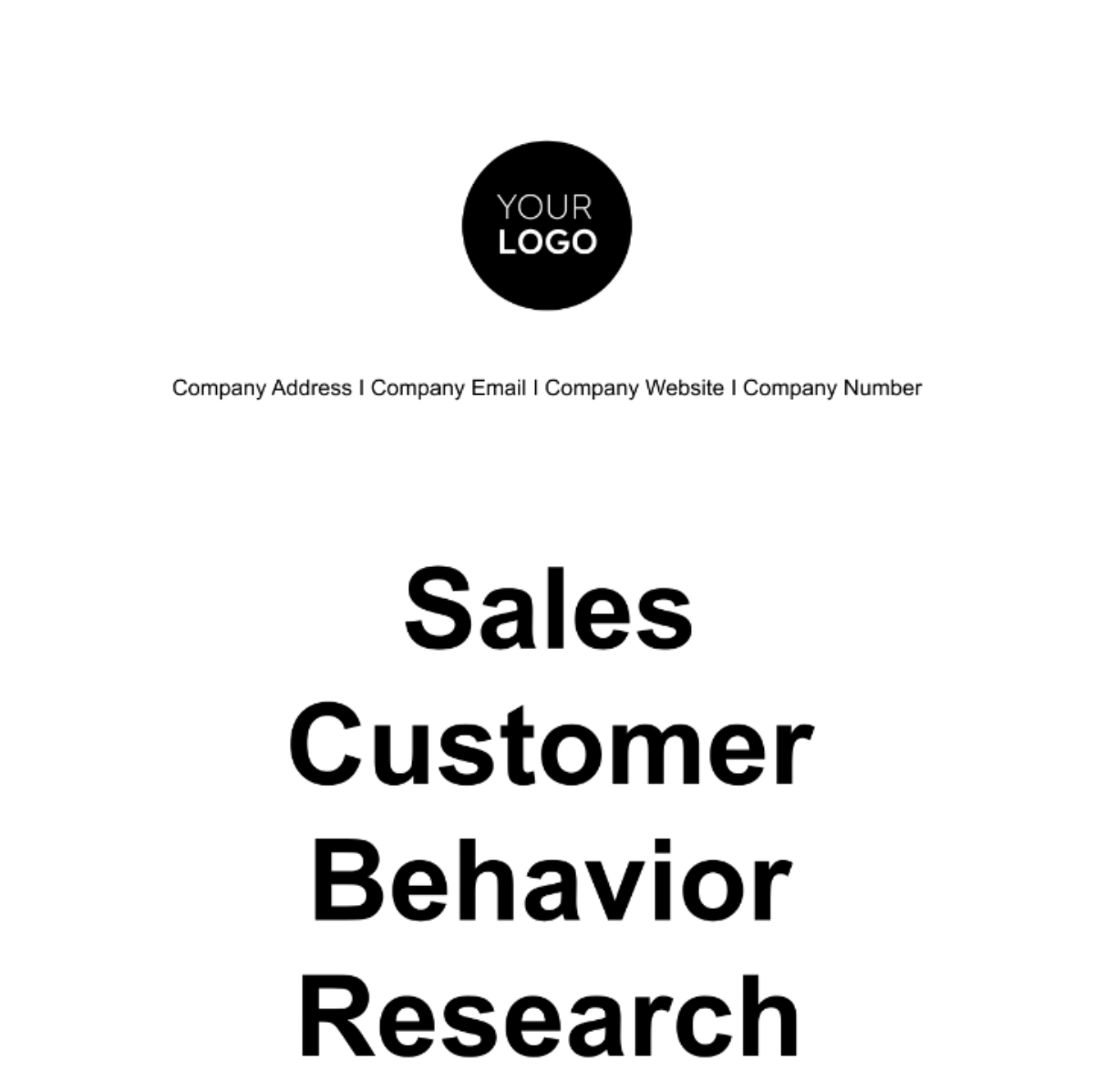 Sales Customer Behavior Research Template - Edit Online & Download