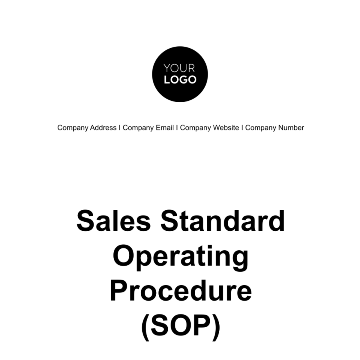 Sales Standard Operating Procedure (SOP) Template
