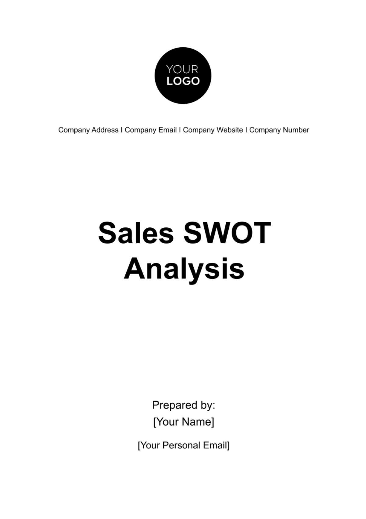 Sales SWOT Analysis Template