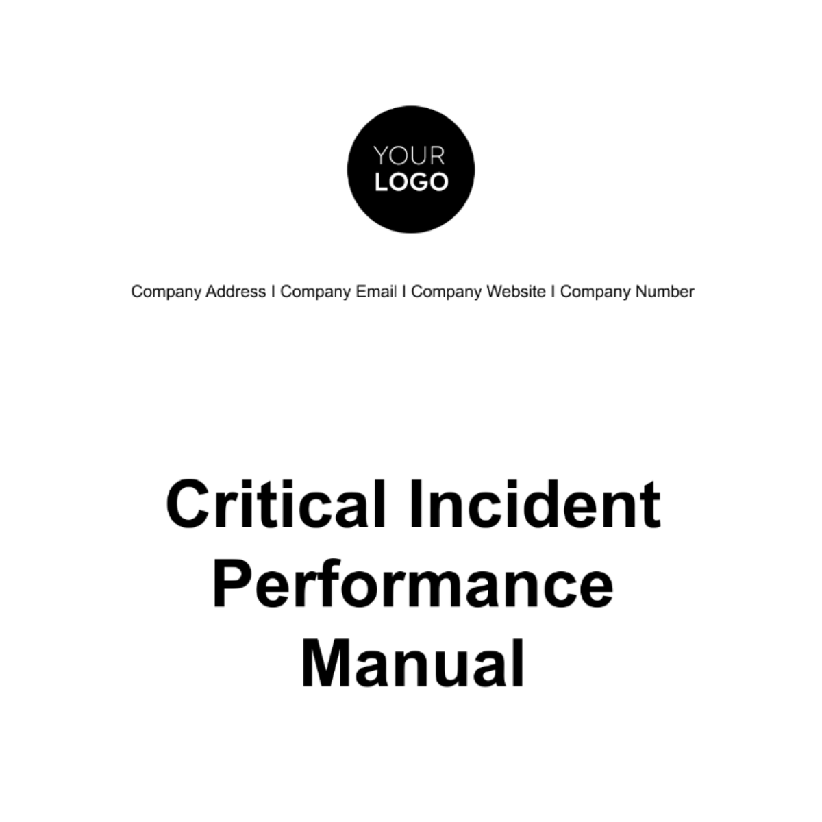 Critical Incident Performance Manual HR Template