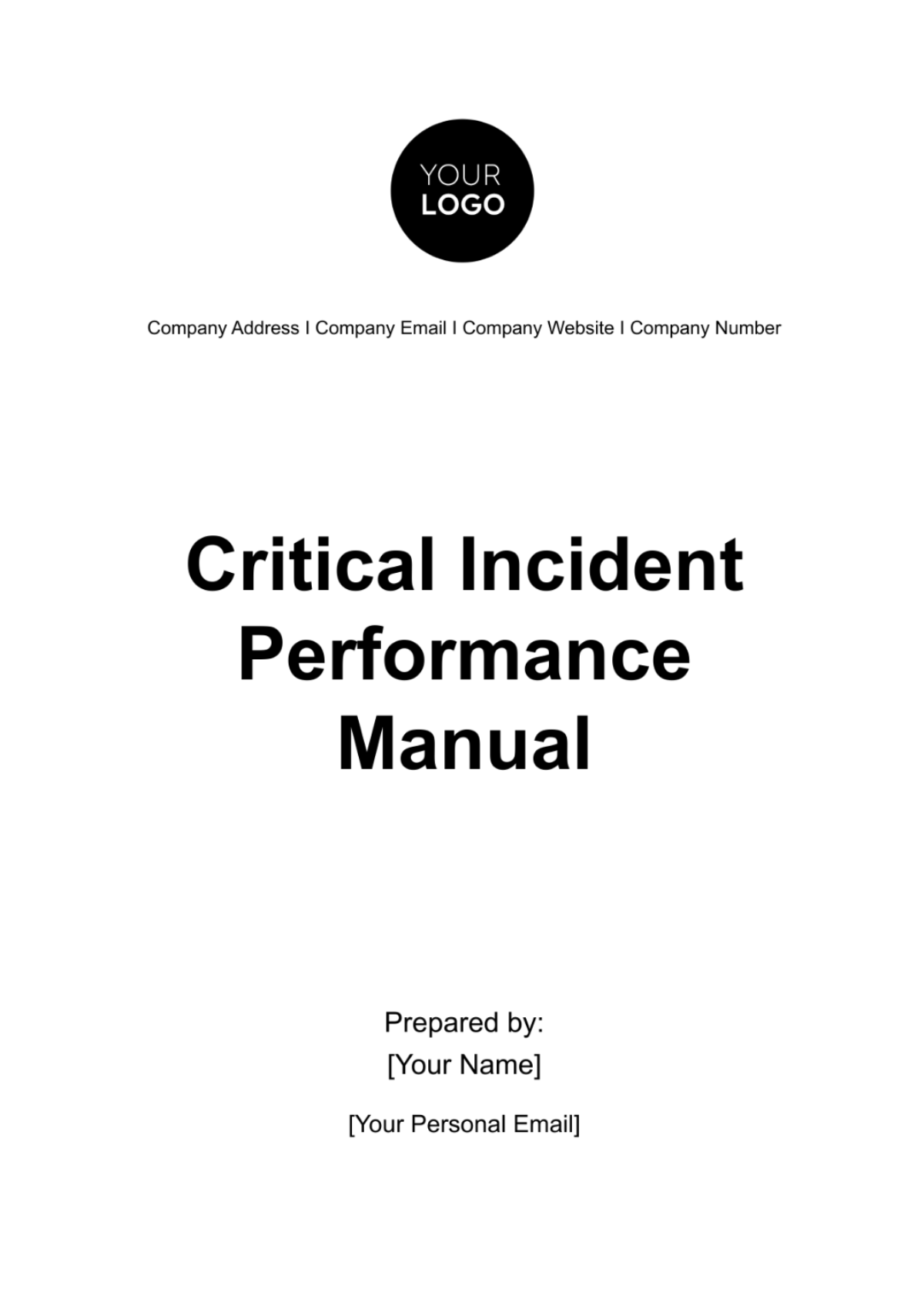 Critical Incident Performance Manual HR Template - Edit Online & Download