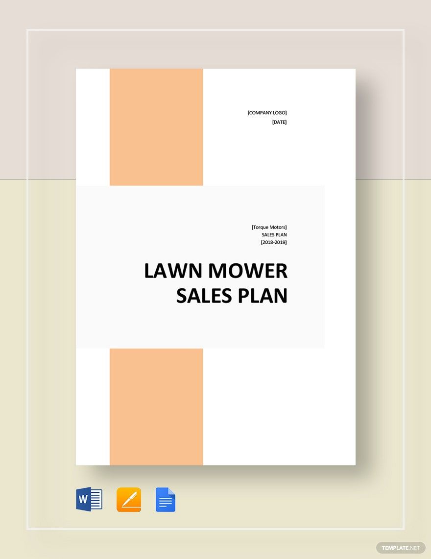 Lawn Mower Sales Plan Template in Word, Google Docs, Apple Pages