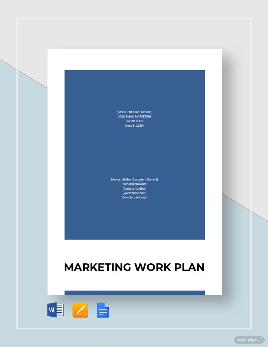 Marketing Work Plan Template