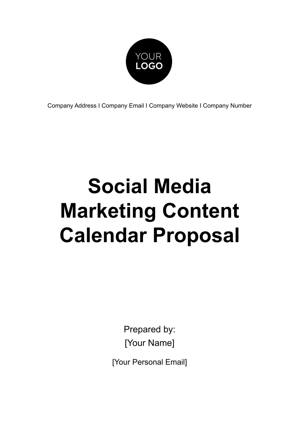 Social Media Marketing Content Calendar Proposal Template - Edit Online & Download