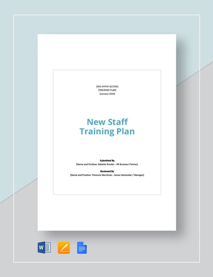 new staff training plan