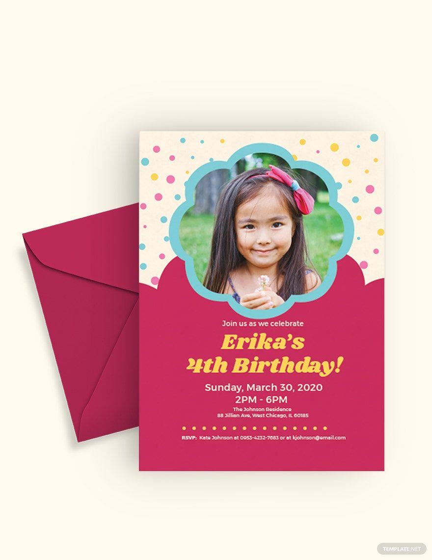 Simple Kid's Birthday Invitation Template