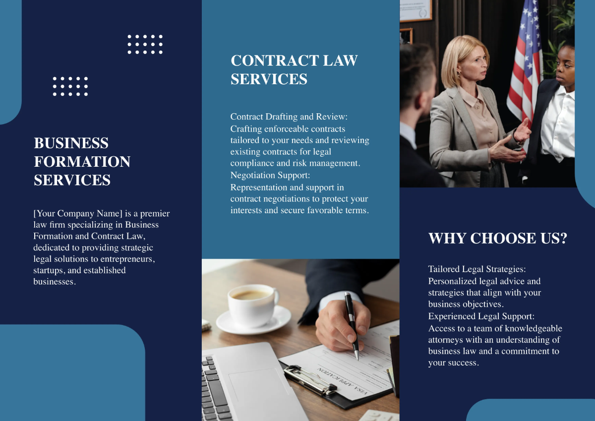 Free Business Formation and Contract Law Pamphlet Template to Edit Online