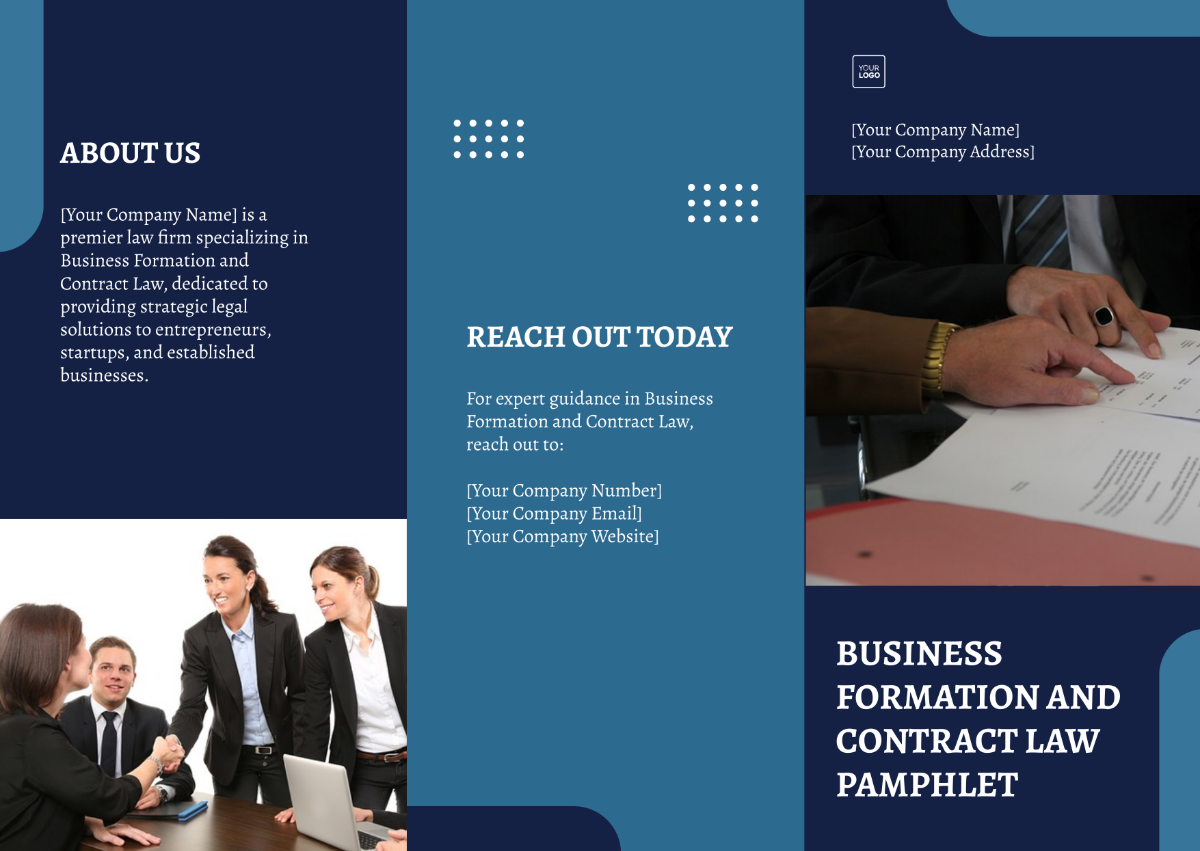Free Business Formation and Contract Law Pamphlet Template