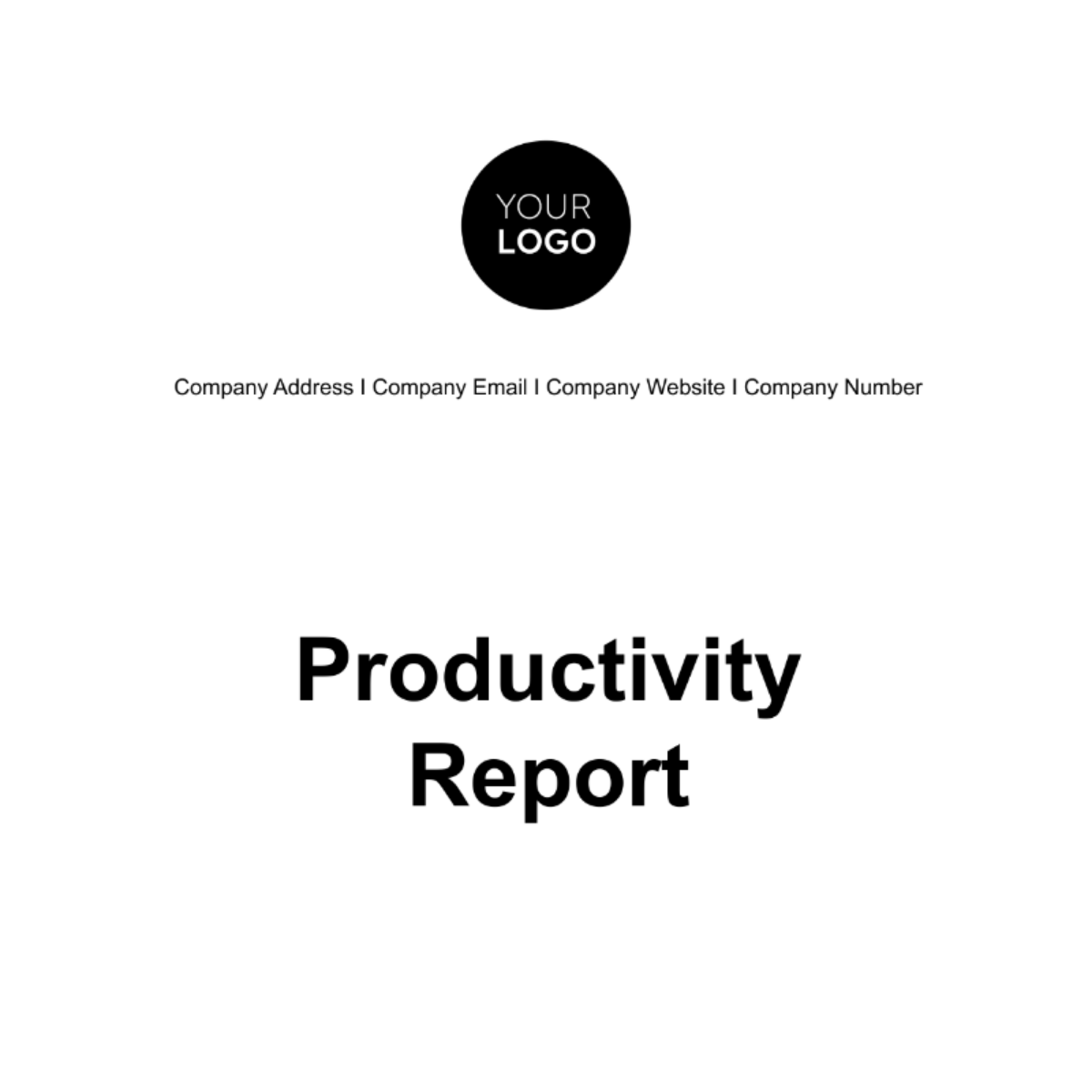 Free Productivity Report HR Template