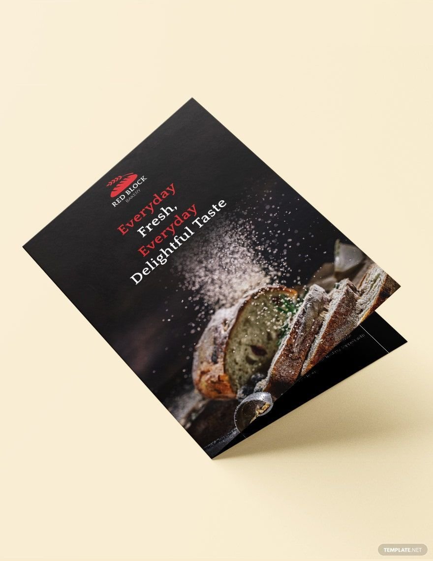 Bakery Menu Bi-Fold Brochure Template
