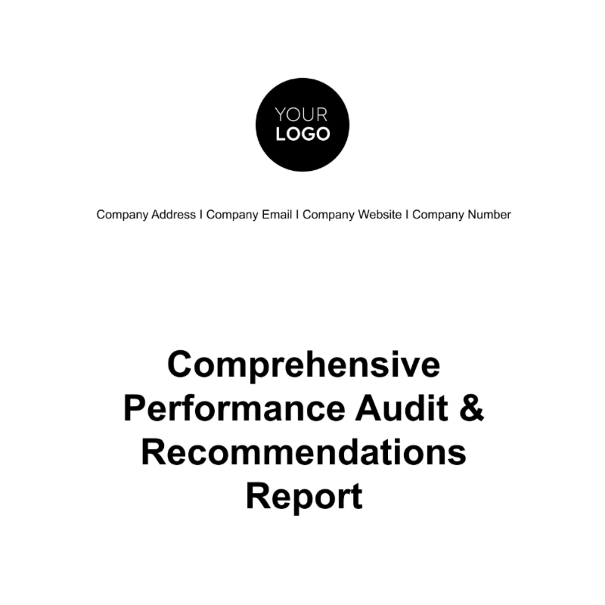 Comprehensive Performance Audit & Recommendations Report HR Template