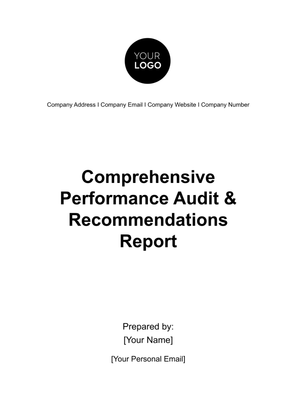 Comprehensive Performance Audit & Recommendations Report HR Template - Edit Online & Download