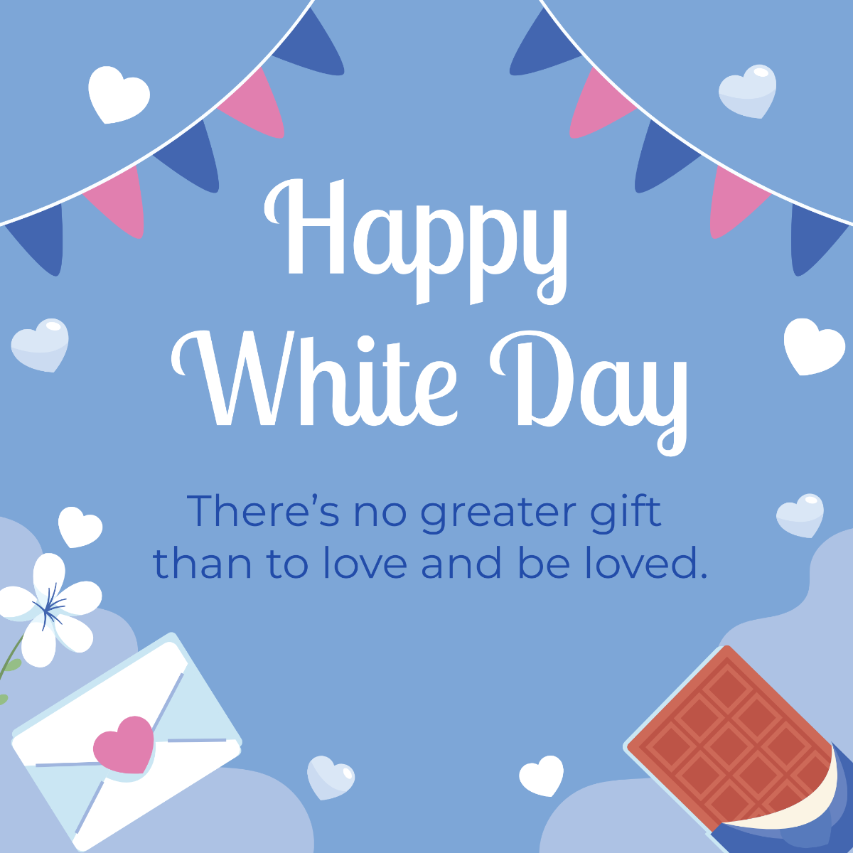  White Day Facebook Post Template