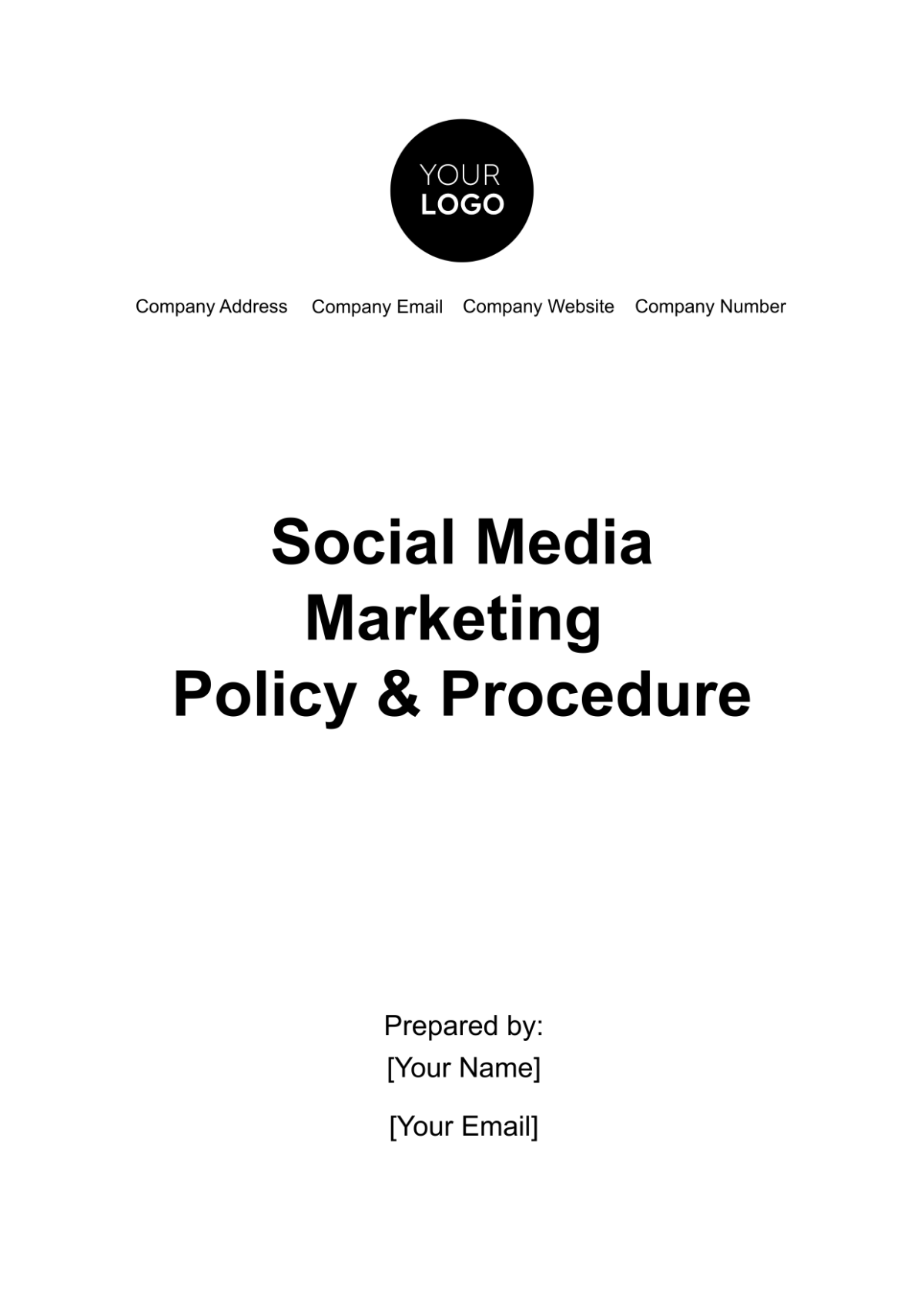 Social Media Marketing Policy & Procedure Template