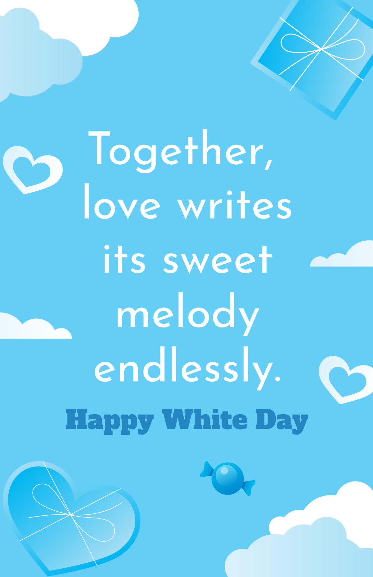 Free  White Day Poster Template
