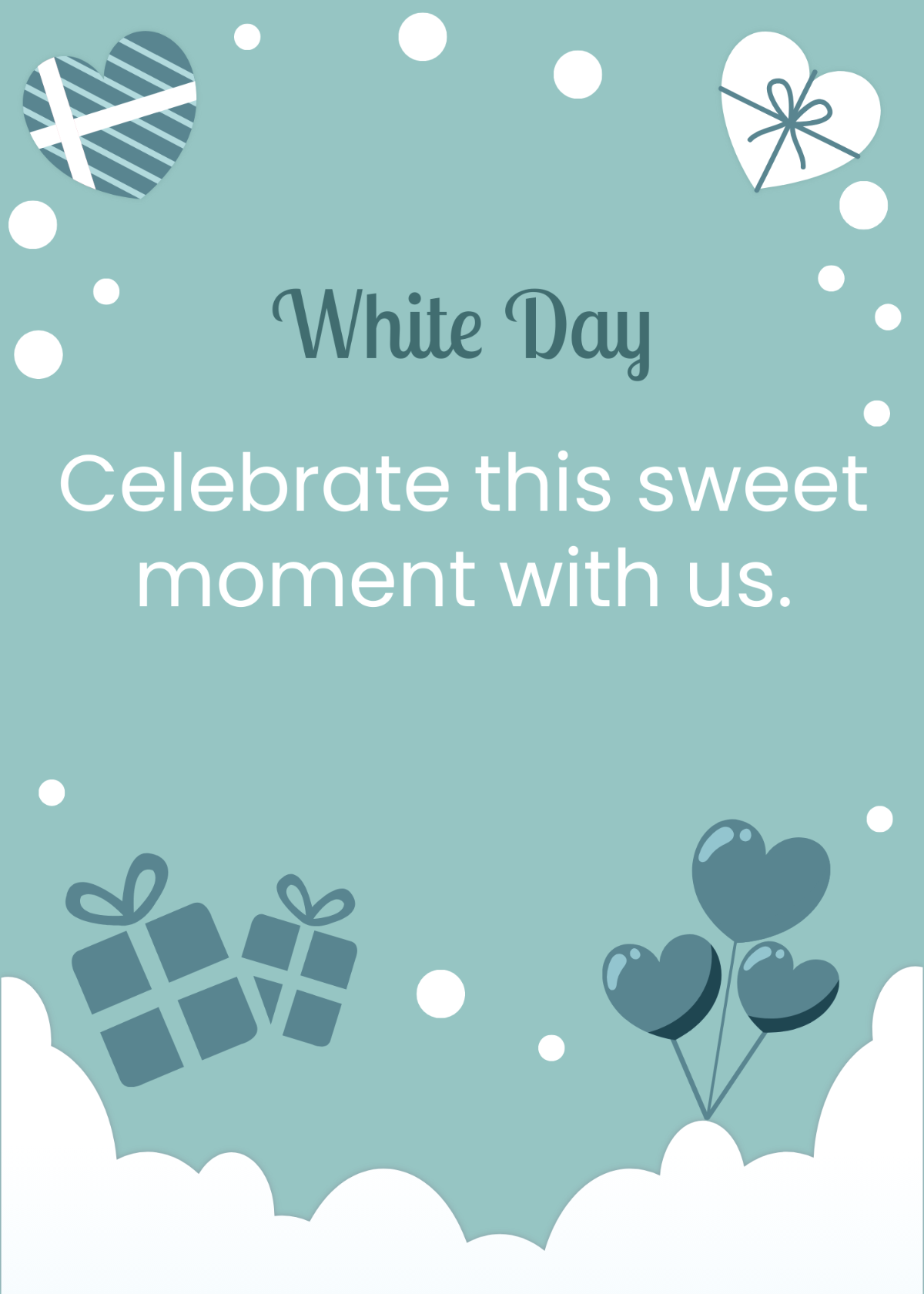 White Day Invitation Card Template