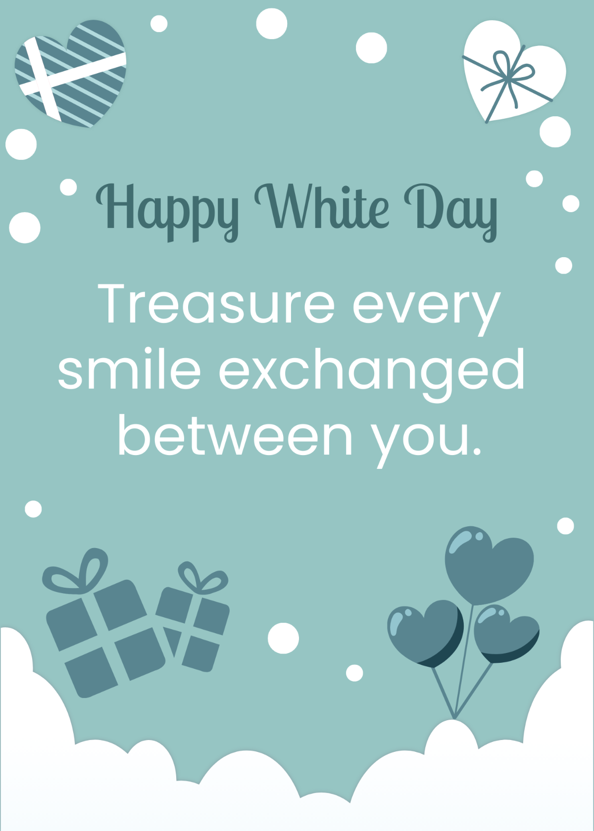  White Day Invitation Card Template