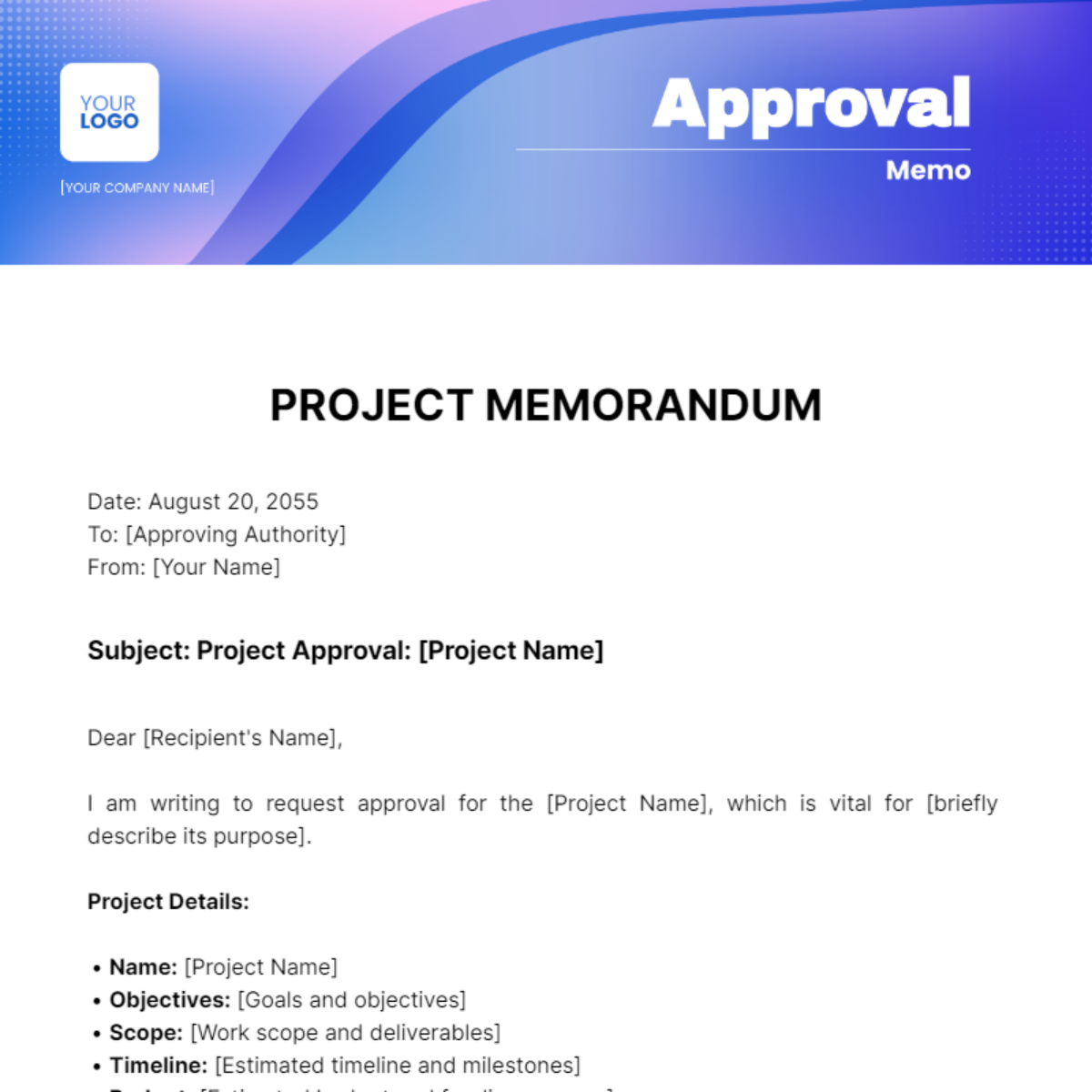 Approval Memo Template