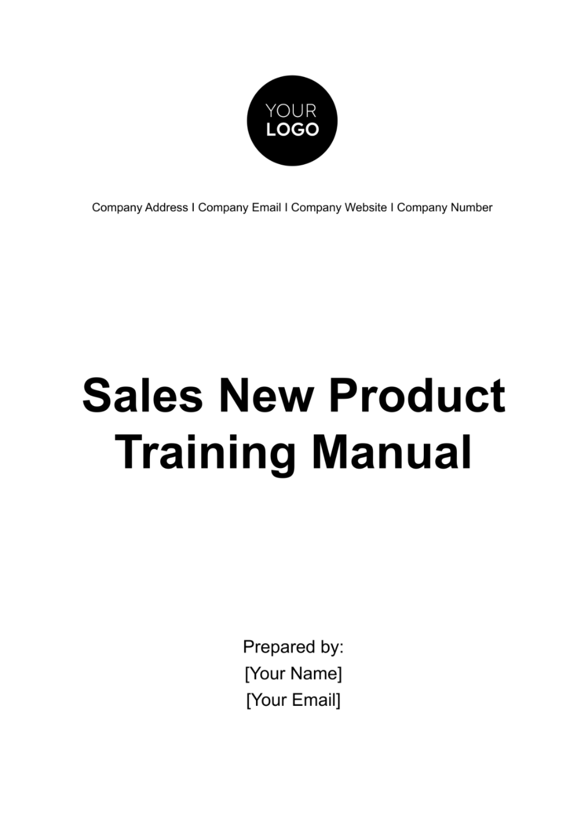 Free Sales New Product Training Manual Template