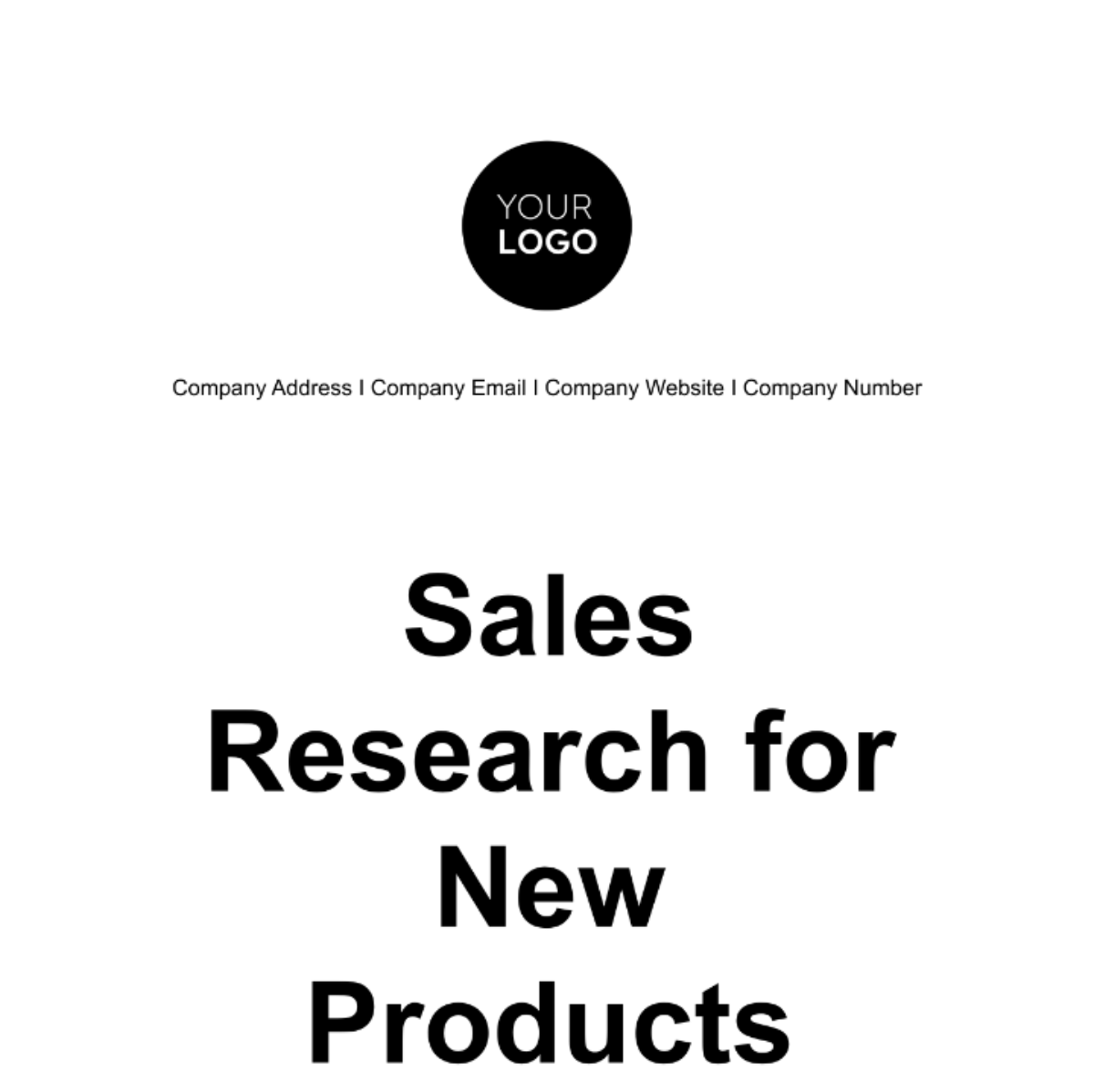 Sales Research for New Products Template - Edit Online & Download