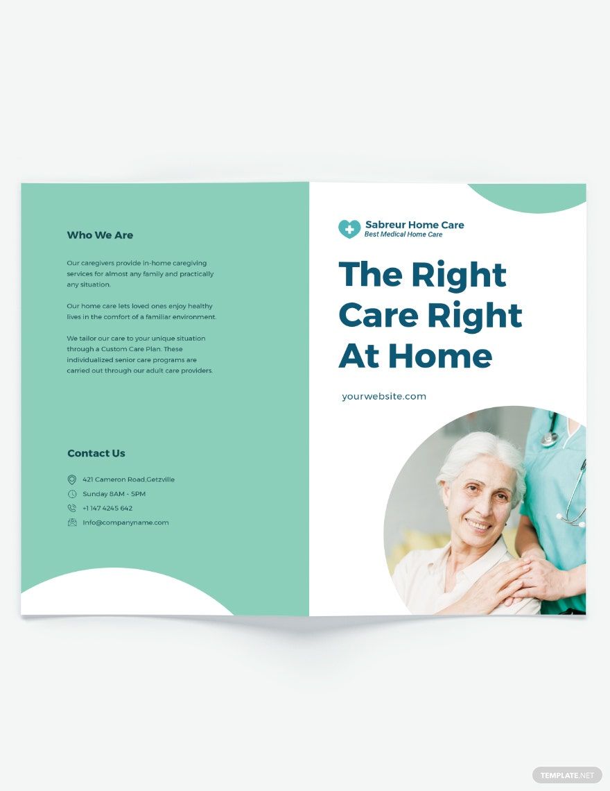 Printable Home Care Bi-Fold Brochure Template
