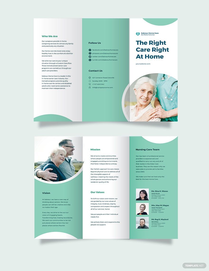 Free Home Care Brochure Templates Editable And Printable