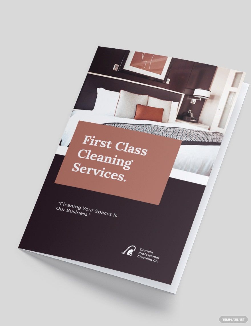Professional Cleaning Service Bi-Fold Brochure Template