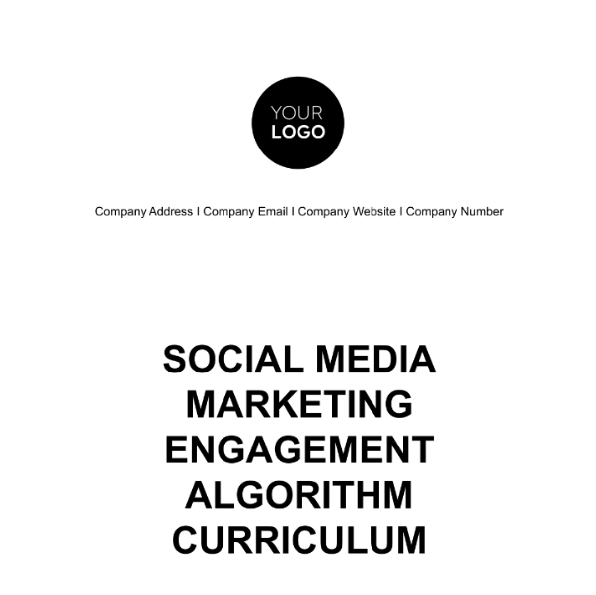 Social Media Marketing Engagement Algorithm Curriculum Template