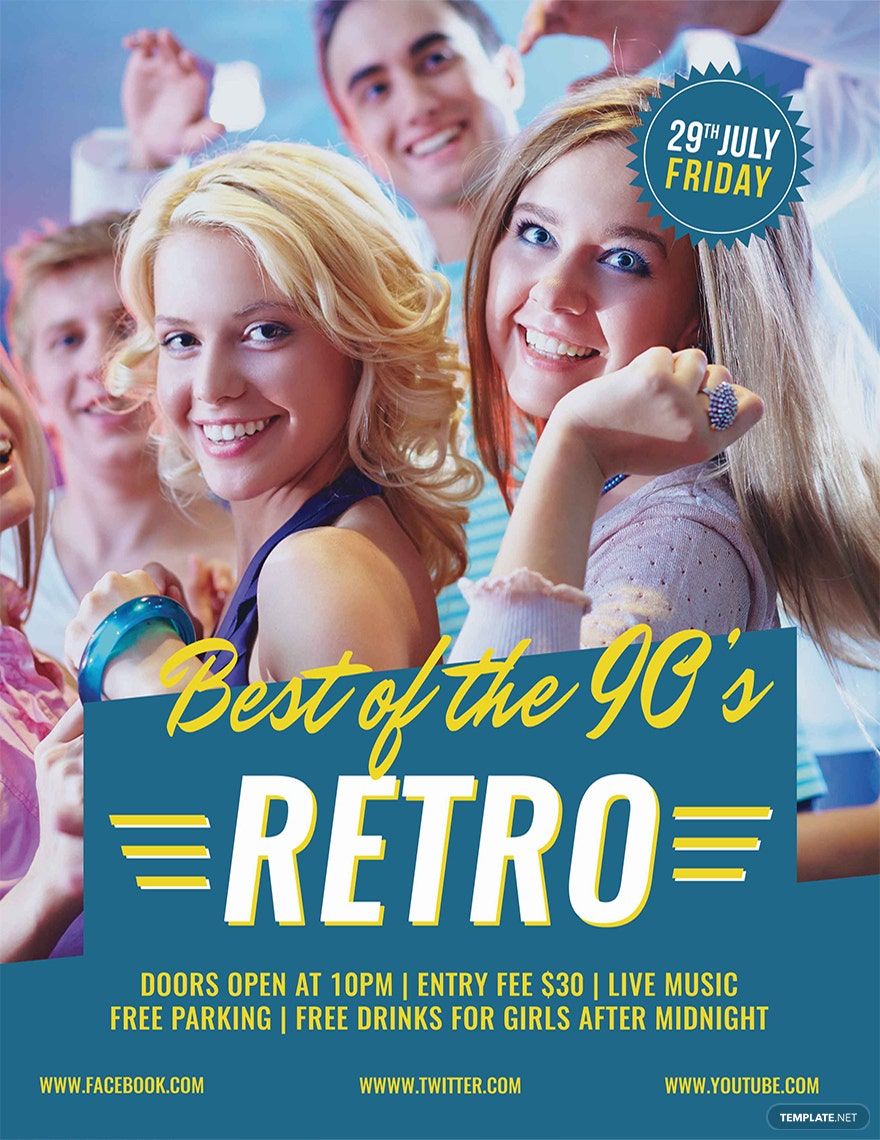 Cool Retro Style Flyer Template