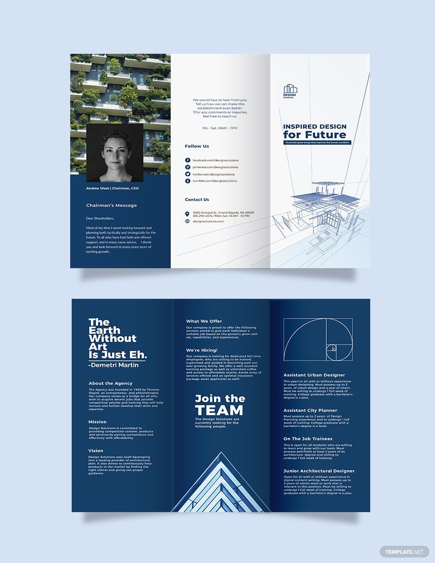 Professional Company Profile Tri-Fold Brochure Template in Publisher, Pages, Word, PSD, Google Docs - Download | Template.net