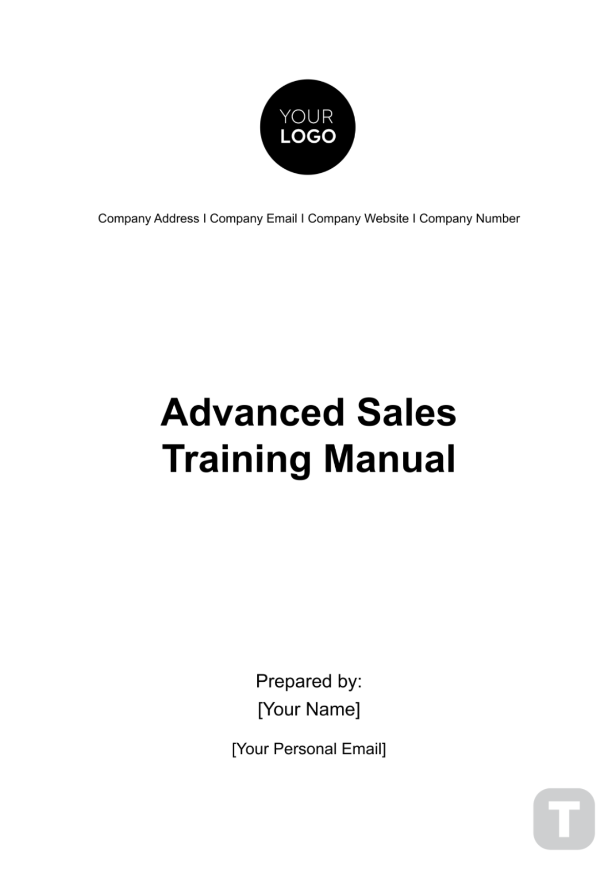 Advanced Sales Training Manual Template - Edit Online & Download