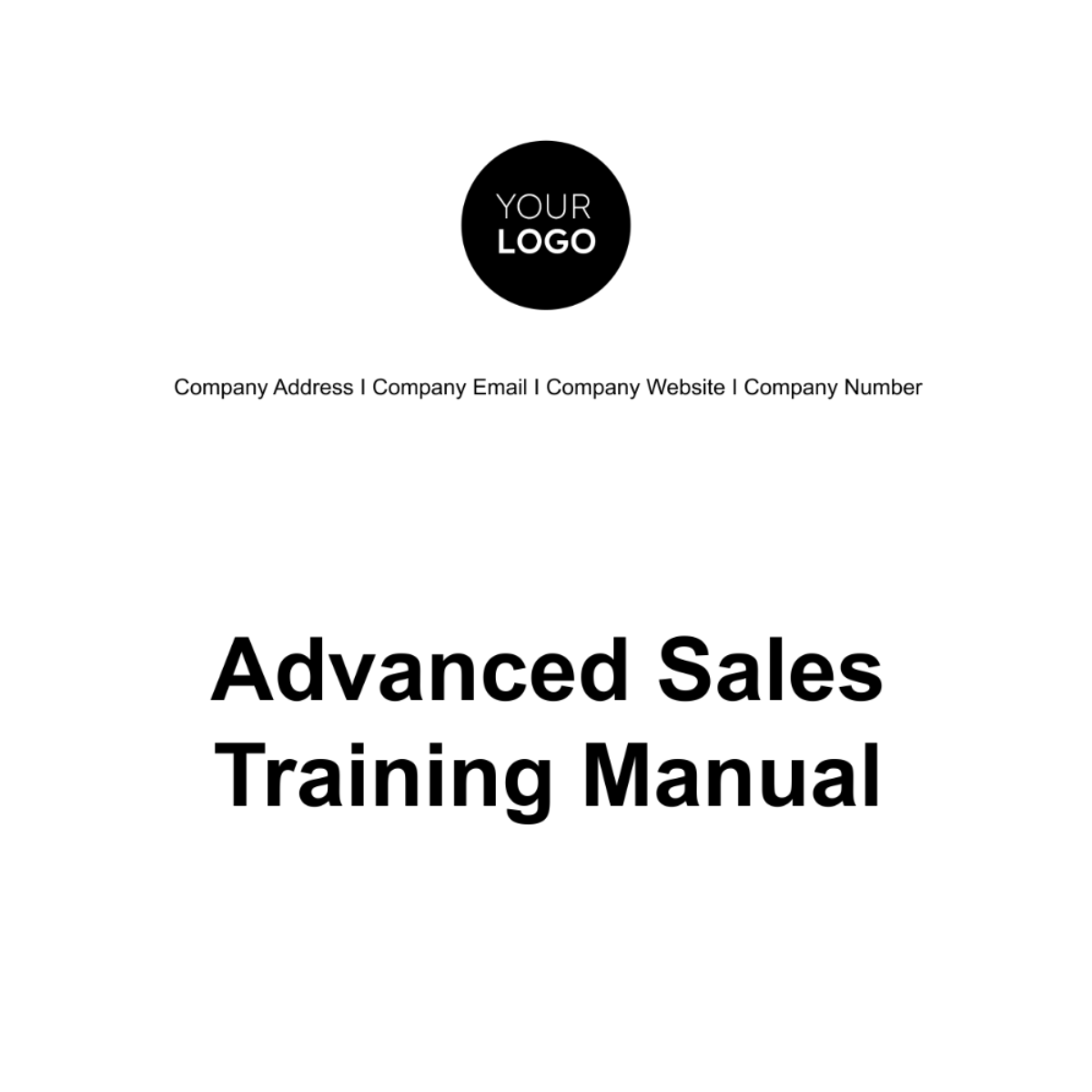 Advanced Sales Training Manual Template