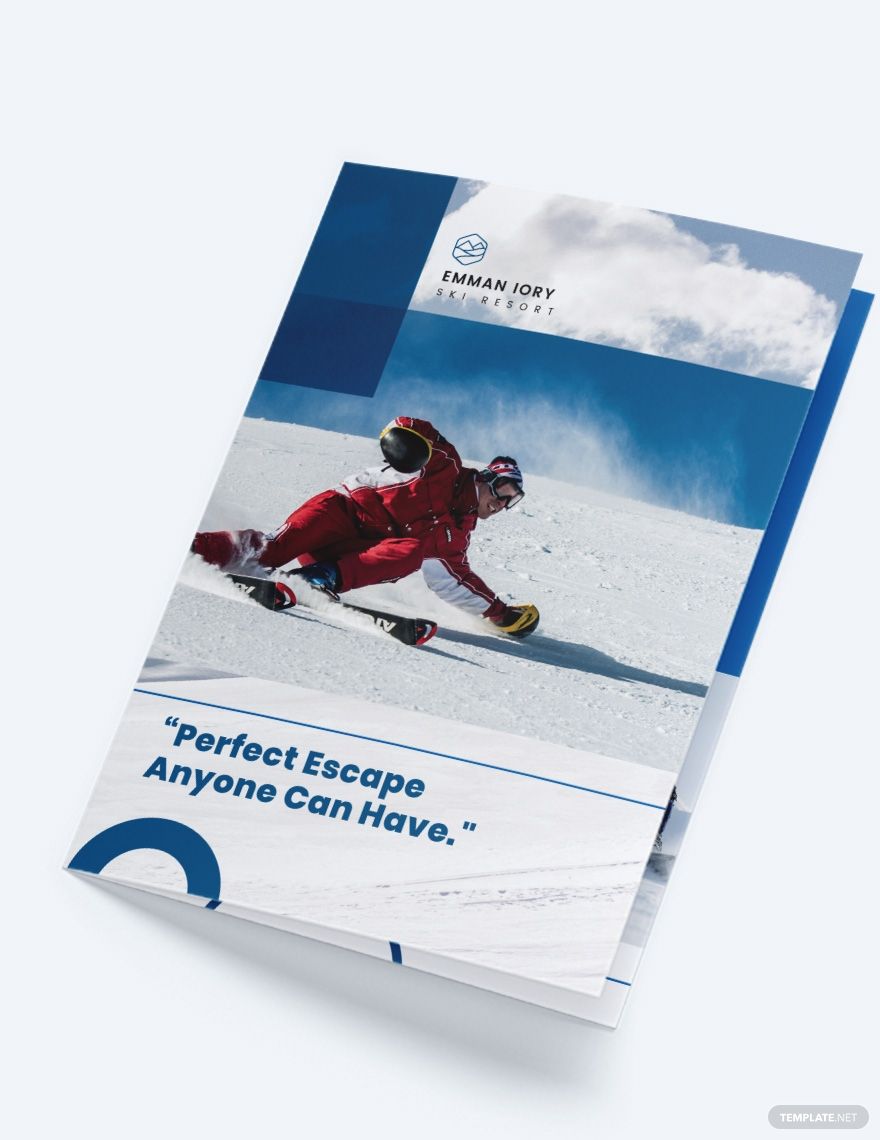 Ski Resort Bi-Fold Brochure Template