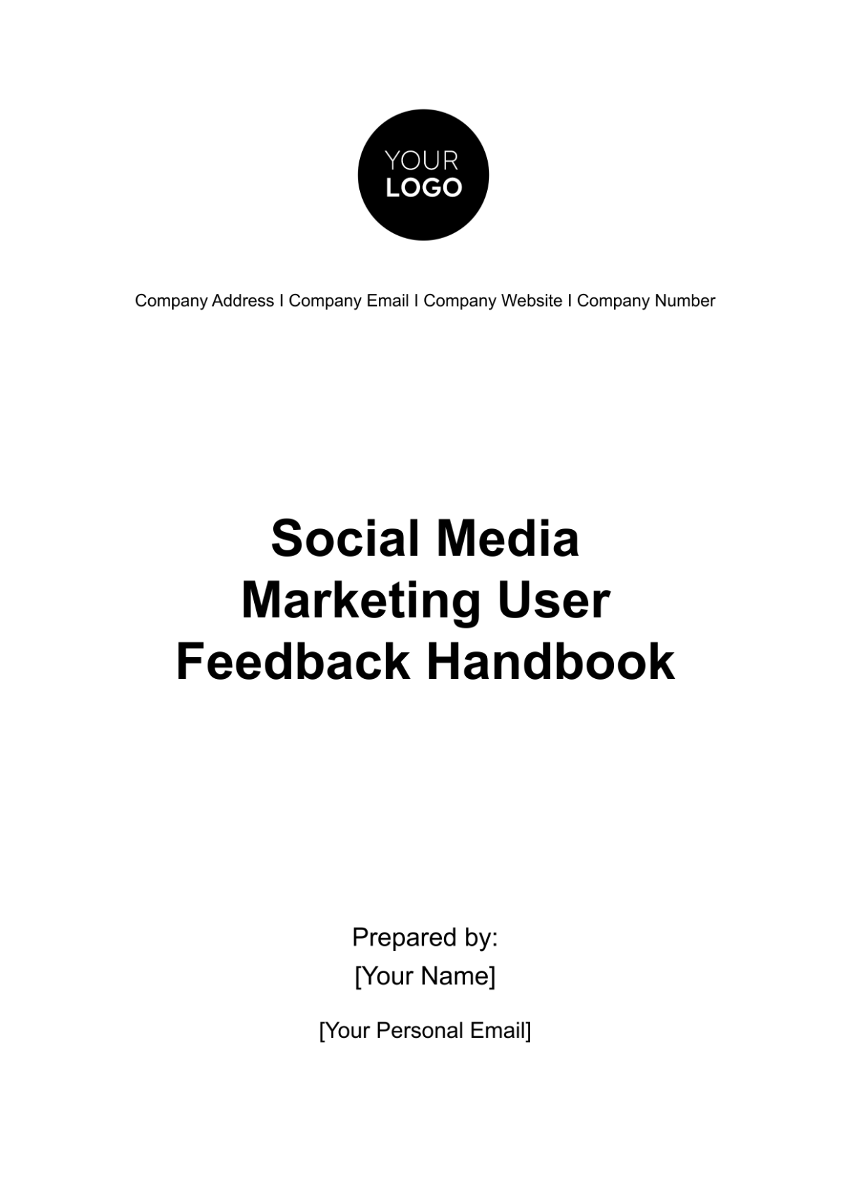 Social Media Marketing User Feedback Handbook Template - Edit Online & Download