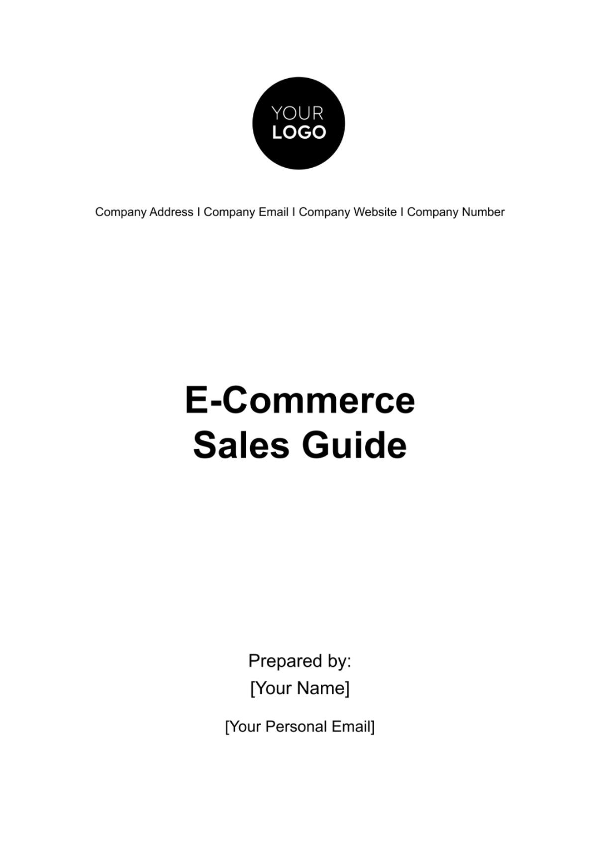 E-Commerce Sales Guide Template - Edit Online & Download