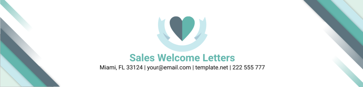 Free Sales Welcome Letters Header Template