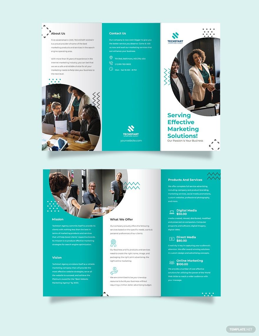 Small Business Advertising Tri-Fold Brochure Template