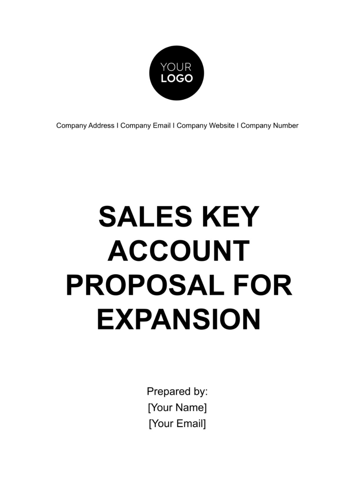 Sales Key Account Proposal for Expansion Template