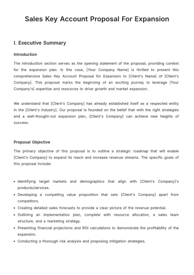 Free Sales Key Account Proposal for Expansion Template to Edit Online