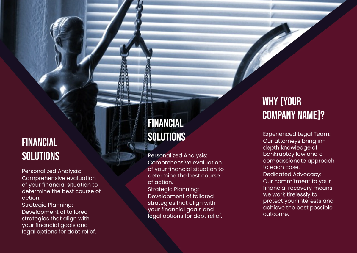 Free Bankruptcy Law and Debt Relief Pamphlet Template to Edit Online