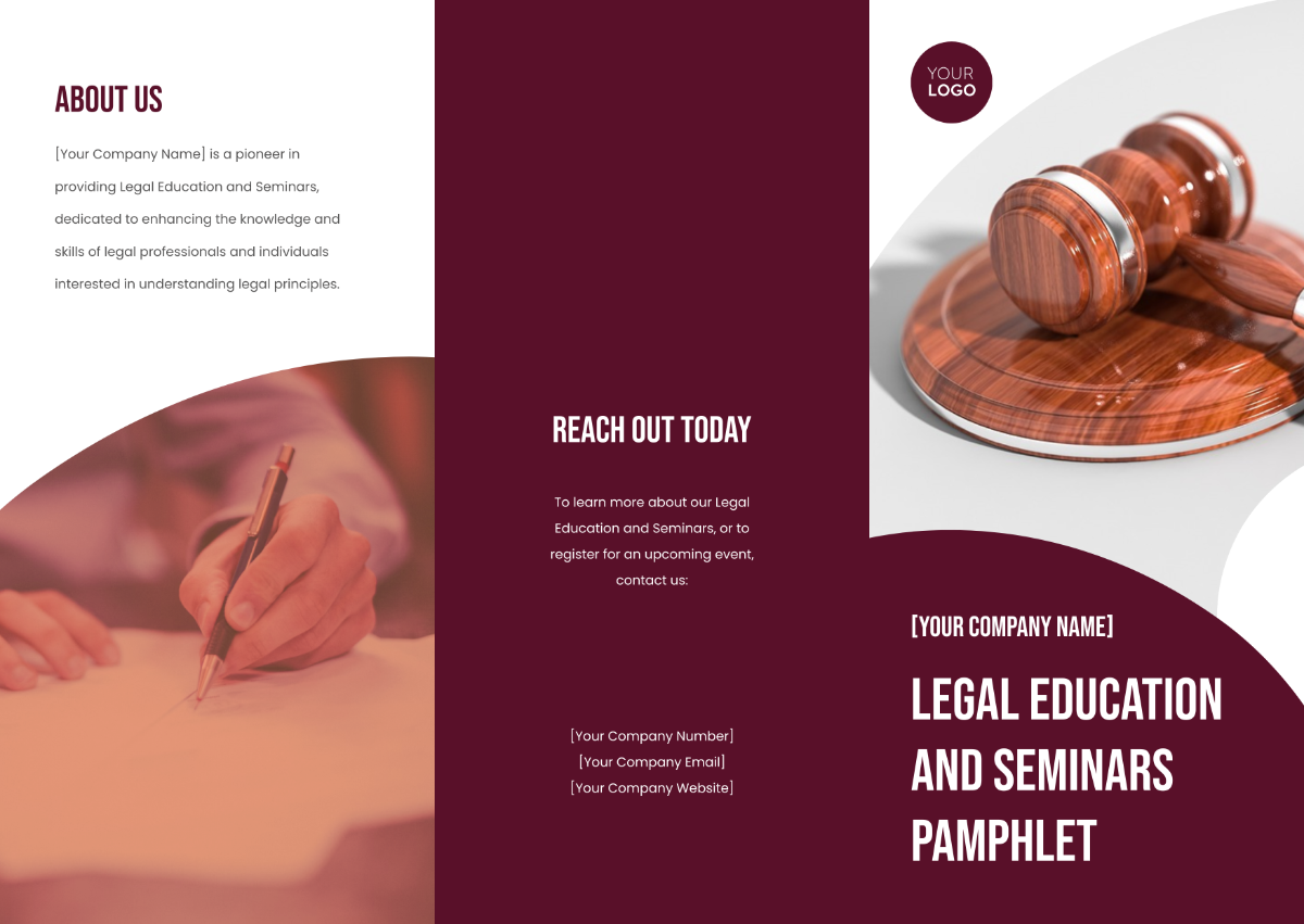Legal Education and Seminars Pamphlet Template