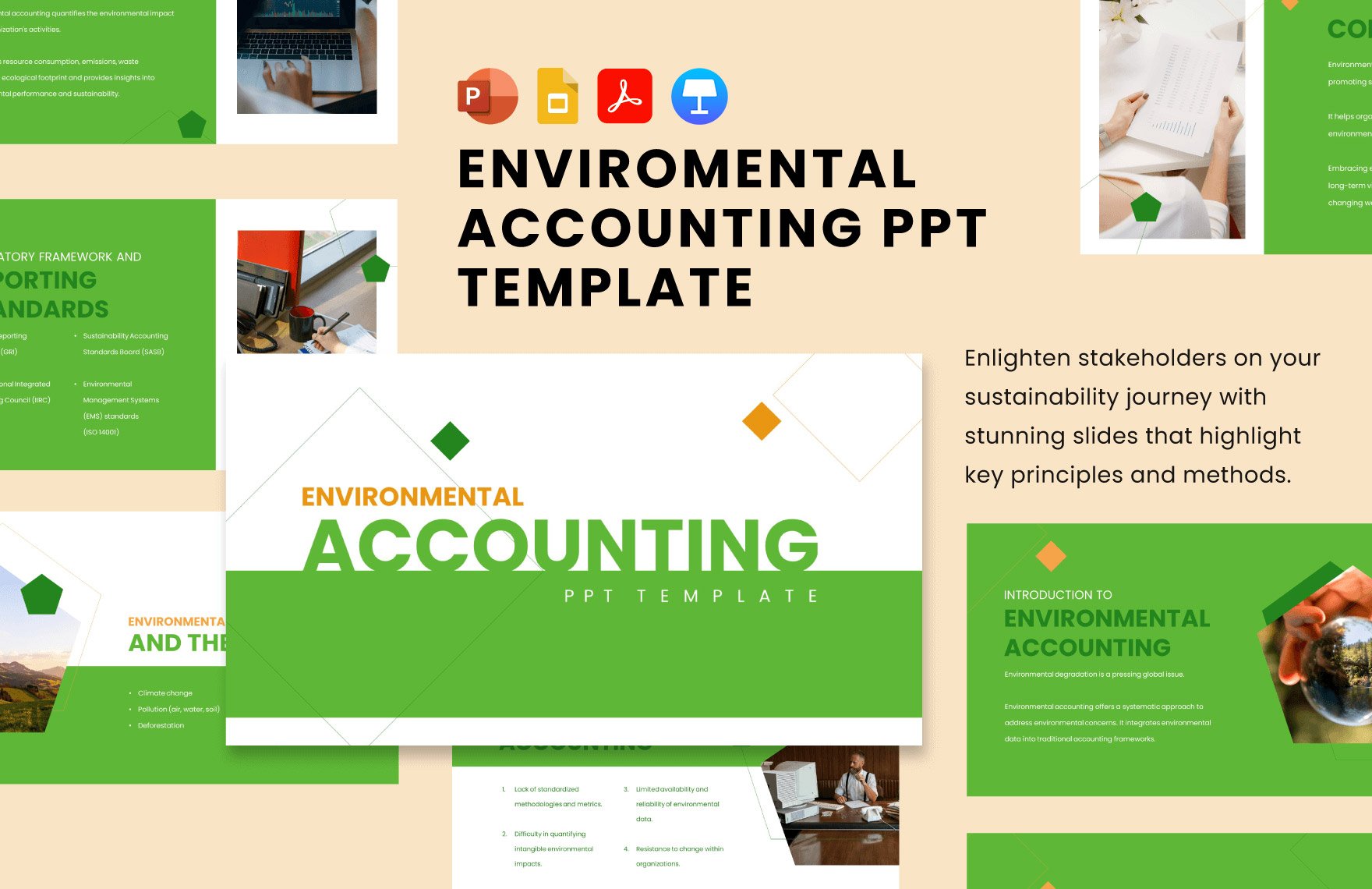 Environmental Accounting PPT Template in PDF, PowerPoint, Google Slides, Apple Keynote
