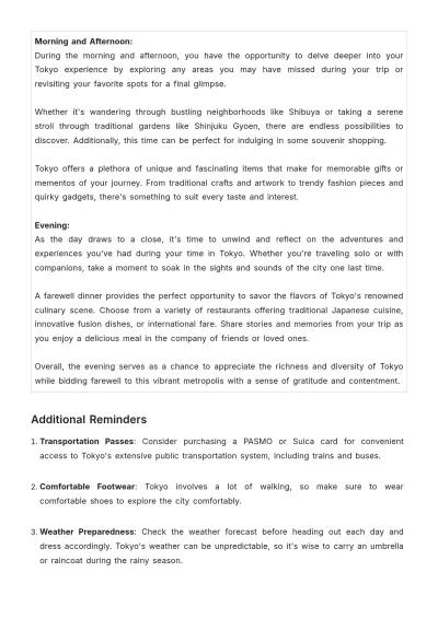 Free 10 Day Tokyo Itinerary Template to Edit Online