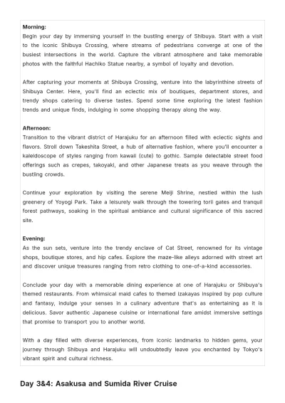 Free 10 Day Tokyo Itinerary Template to Edit Online