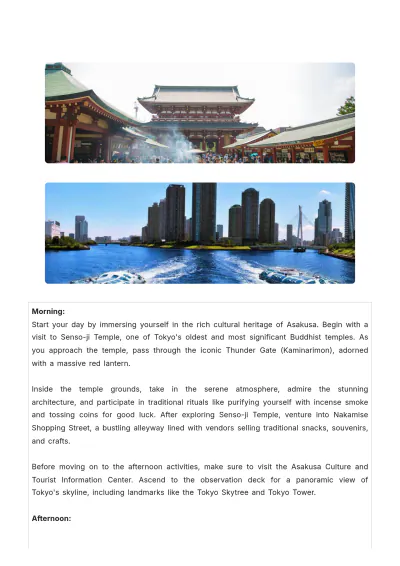 Free 10 Day Tokyo Itinerary Template to Edit Online
