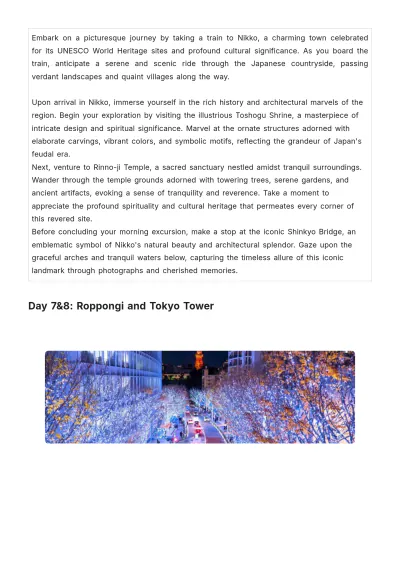 Free 10 Day Tokyo Itinerary Template to Edit Online