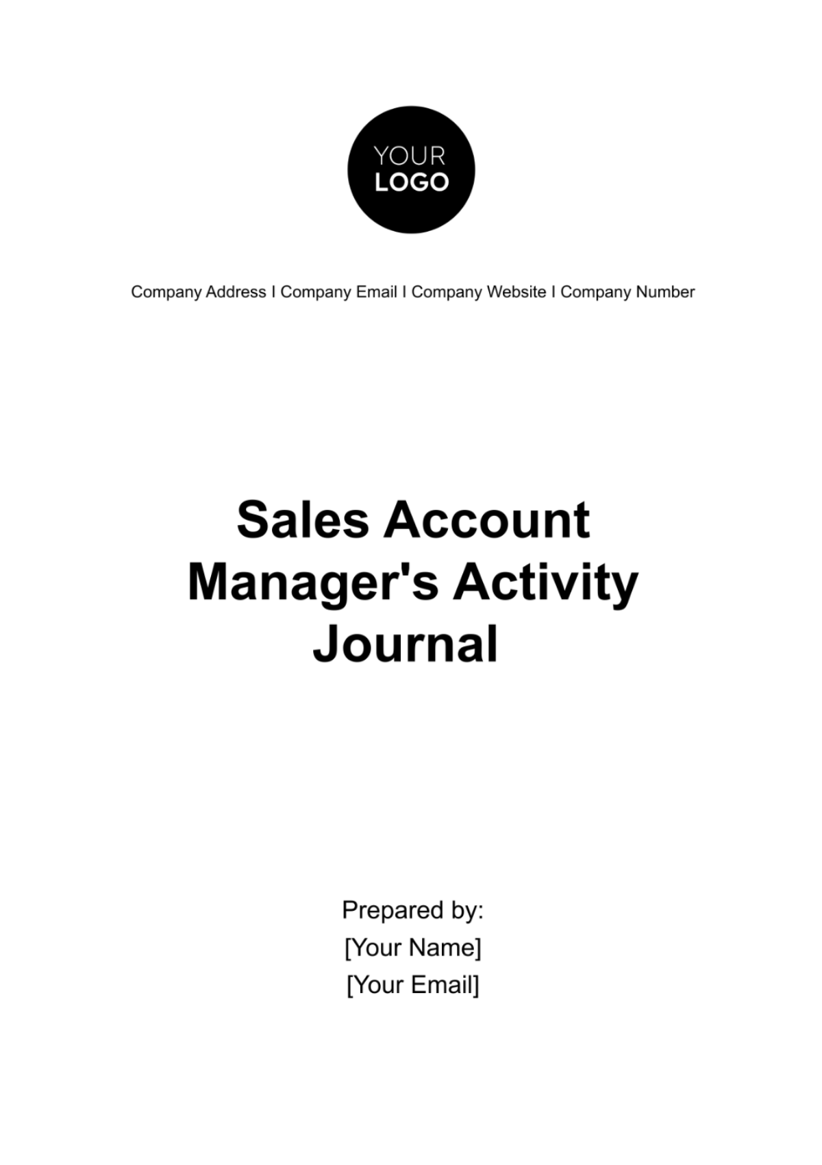 Sales Account Manager's Activity Journal Template - Edit Online & Download