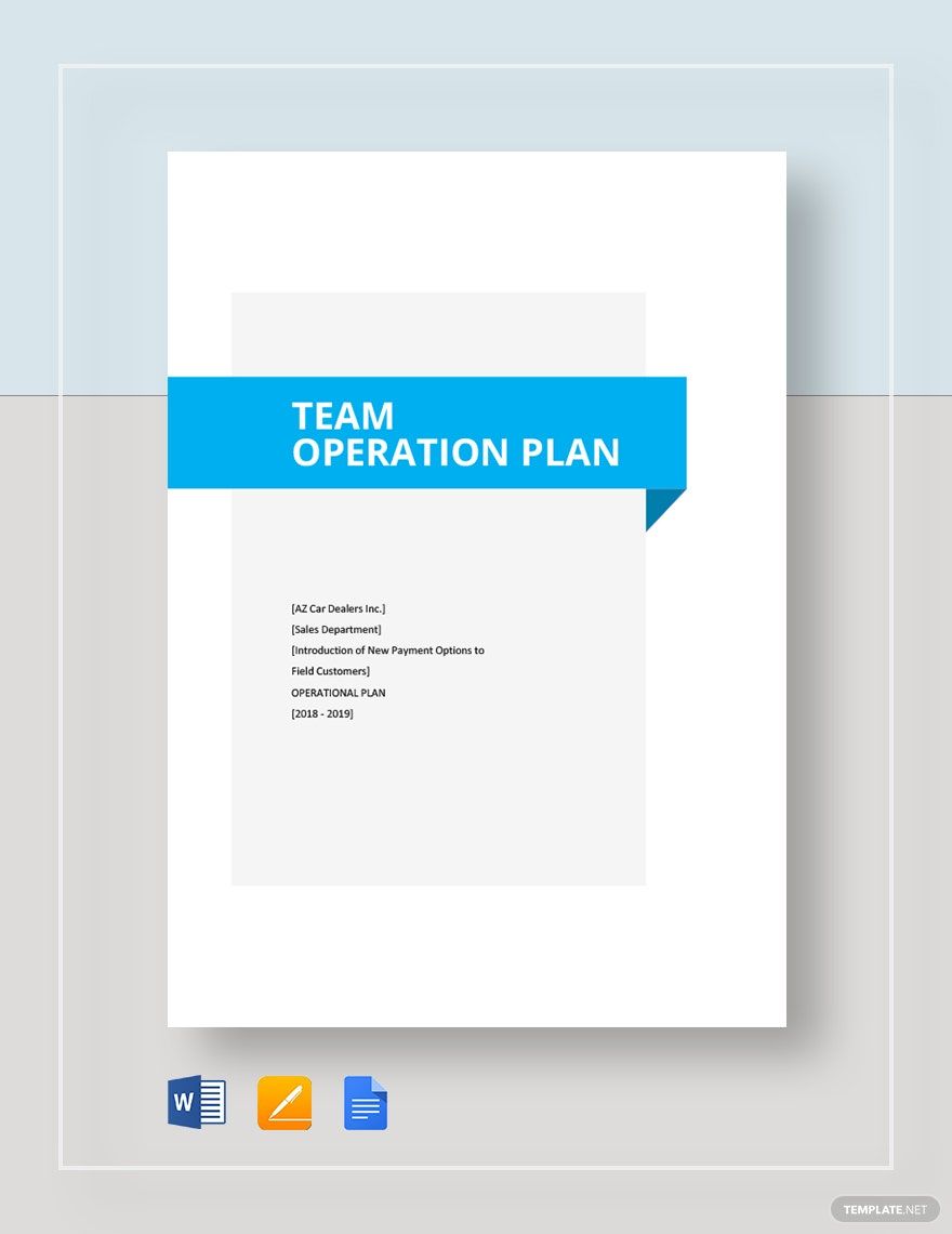 Team Operational Plan Template